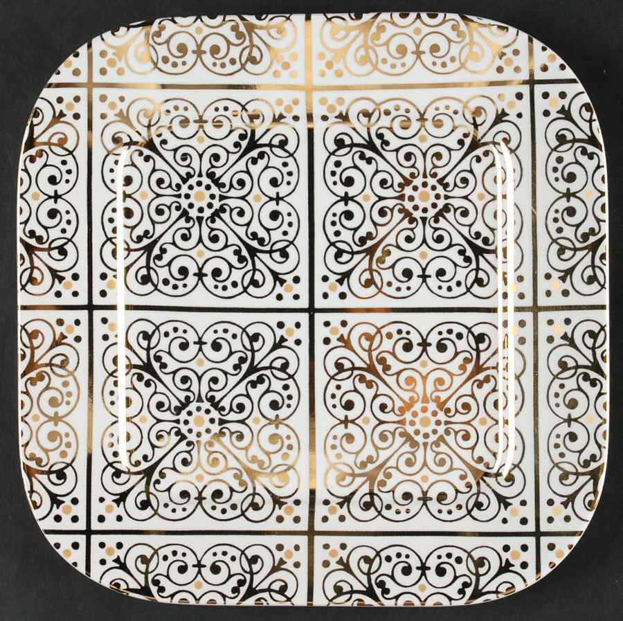Contessa Gold Square Salad Plate by 222 Fifth (PTS)-1