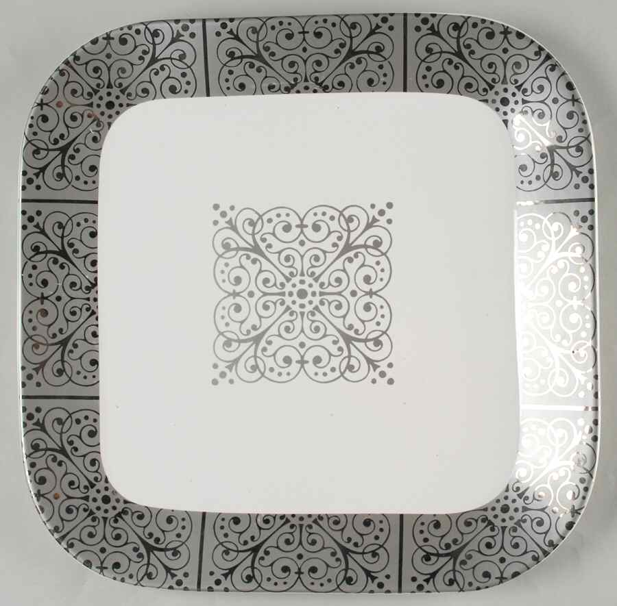 Contessa Platinum 13" Square Serving Platter by 222 Fifth (PTS)-1