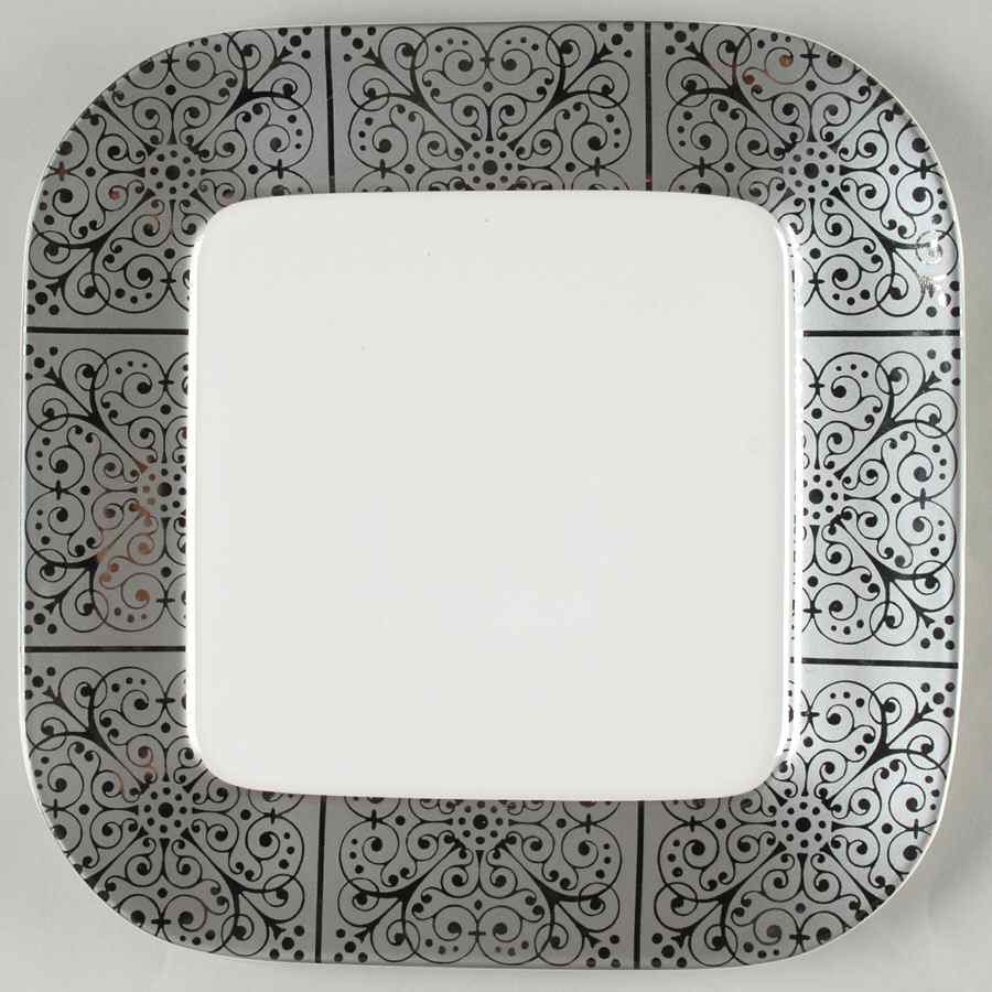 Contessa Platinum Square Dinner Plate by 222 Fifth (PTS)-1
