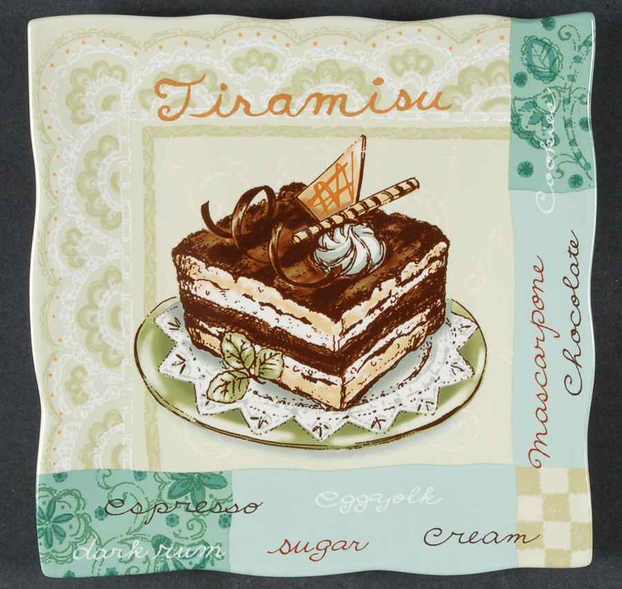 Chocolate Decadence Square Dessert Plate by 222 Fifth (PTS)-1