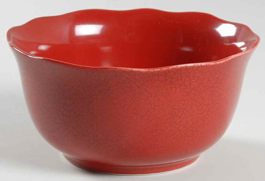 Alba Crackle Red Soup/Cereal Bowl by 222 Fifth (PTS)-1