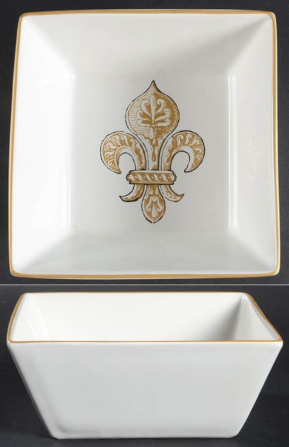 Fleur de Lis Square Soup/Cereal Bowl by 222 Fifth (PTS)-1