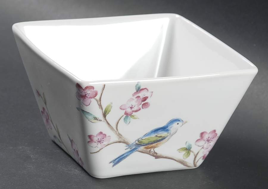 Feathered Friends Individual Square Appetizer Bowl by 222 Fifth (PTS)-1