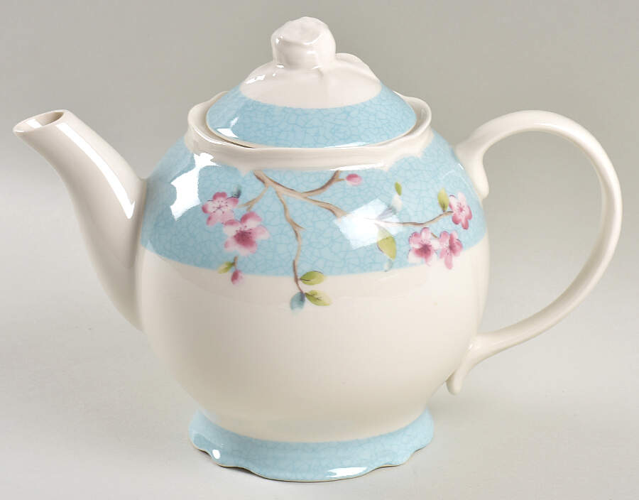 Blossom Bird Blue Teapot & Lid by 222 Fifth (PTS)-1