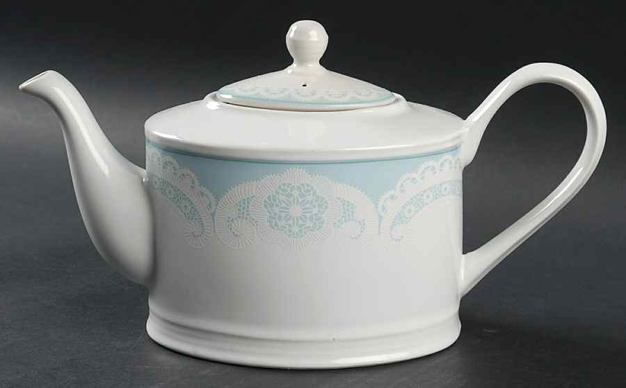 Queen Anne's Lace Blue Teapot & Lid by 222 Fifth (PTS)-1