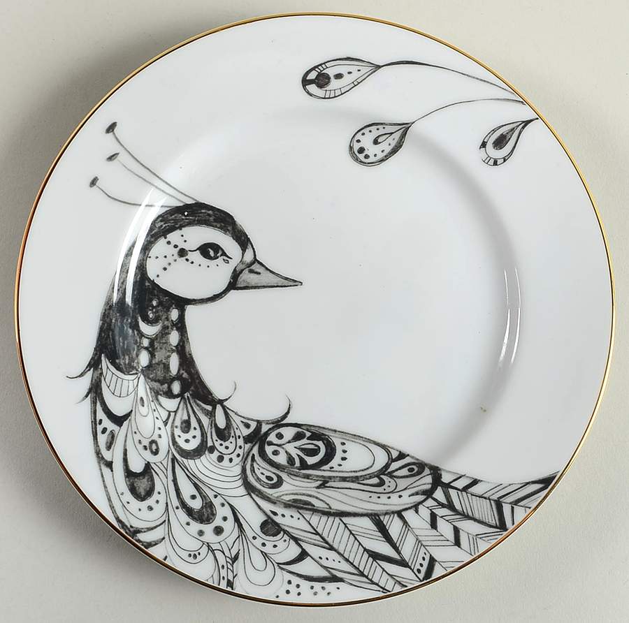 Peacock Salad Plate by Anthropologie-1
