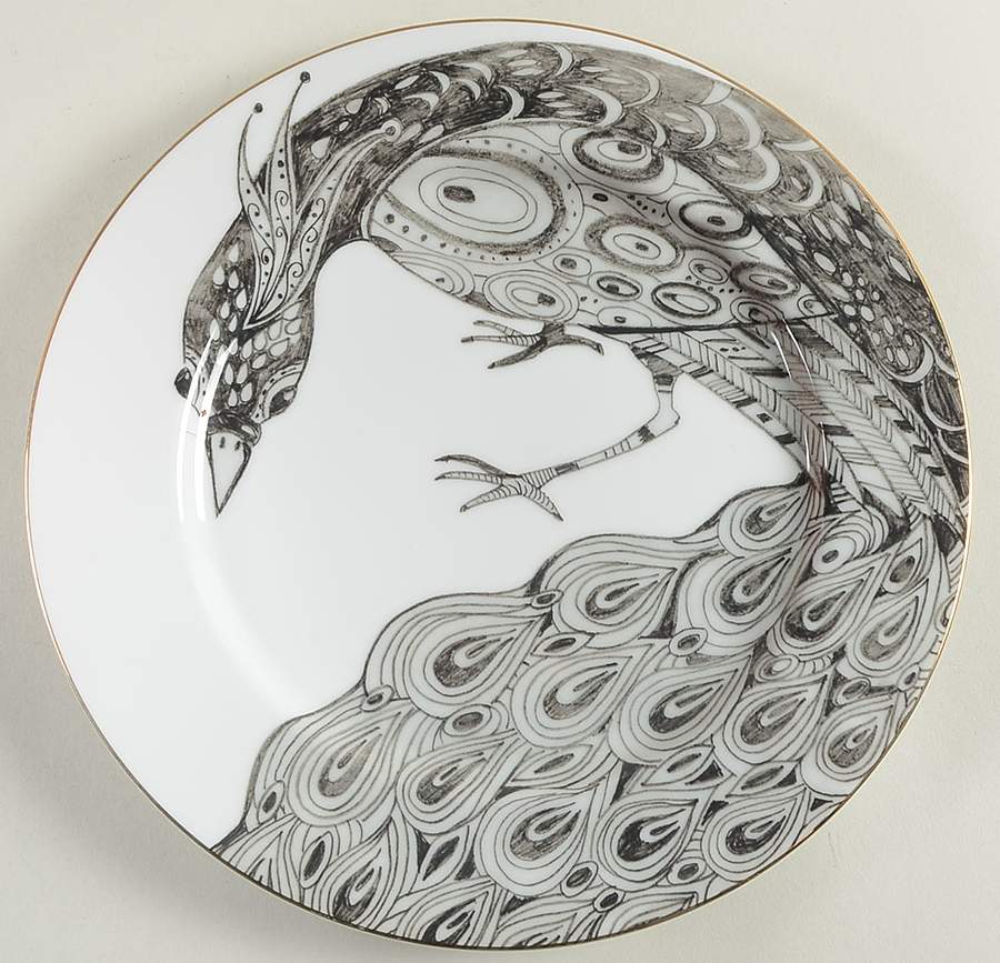 Peacock Dinner Plate by Anthropologie-1