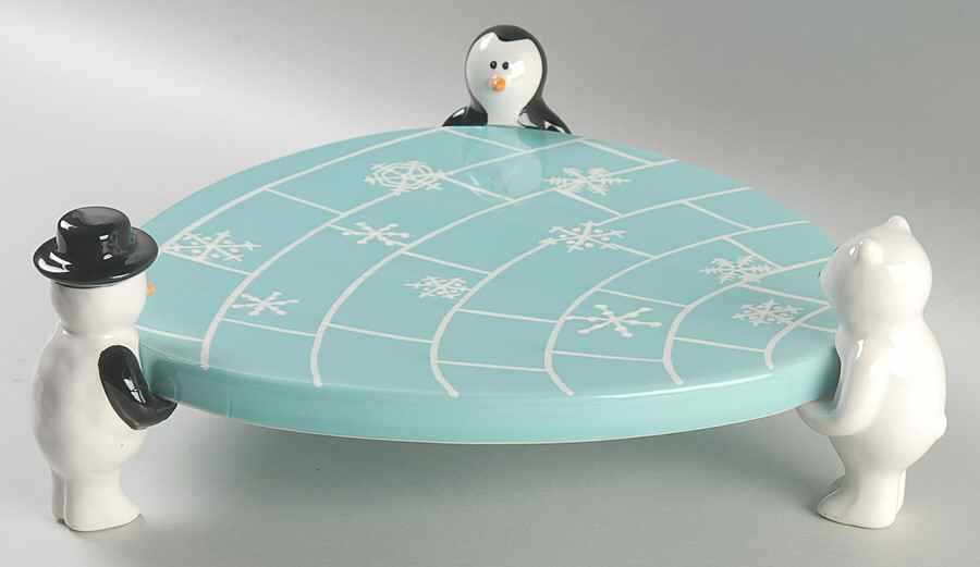 Arctic Holiday 12" Diameter Pedestal Cake Stand by 222 Fifth (PTS)-1