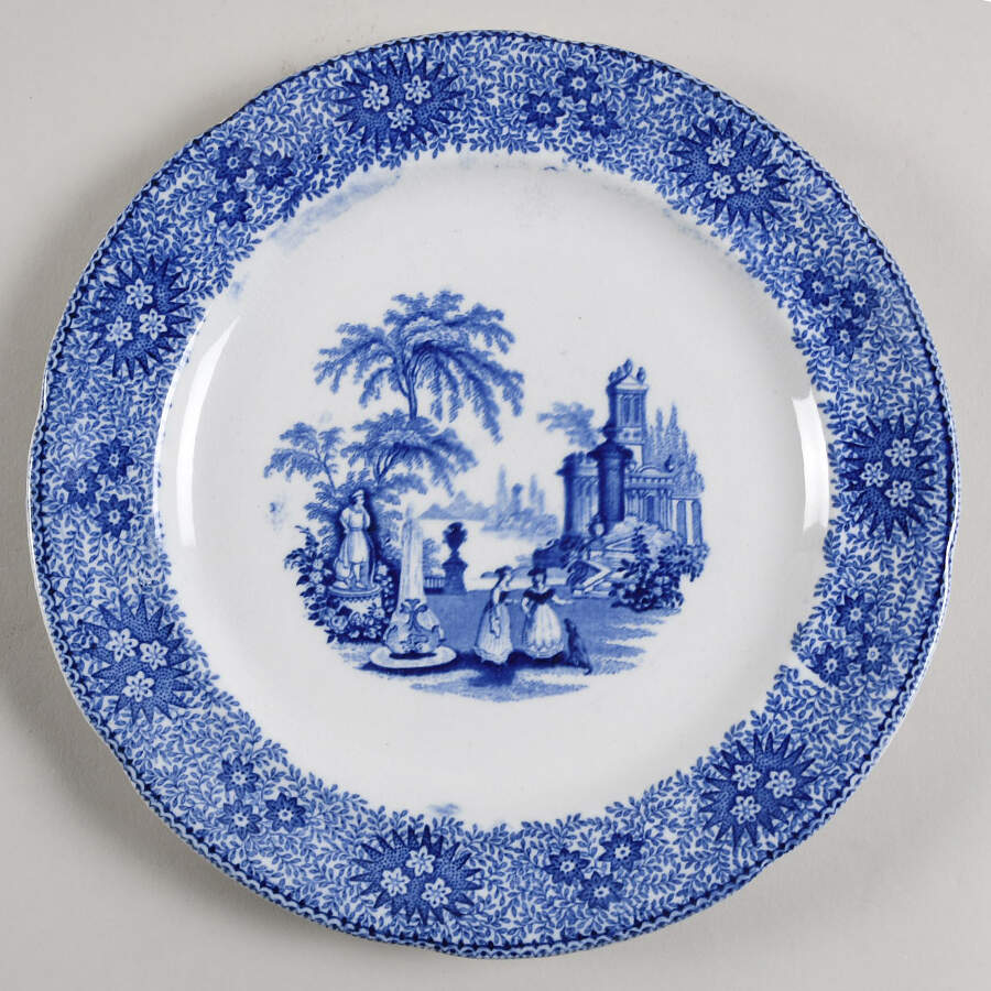 Isola Bella Blue (Scalloped) Luncheon Plate by Adams China-1