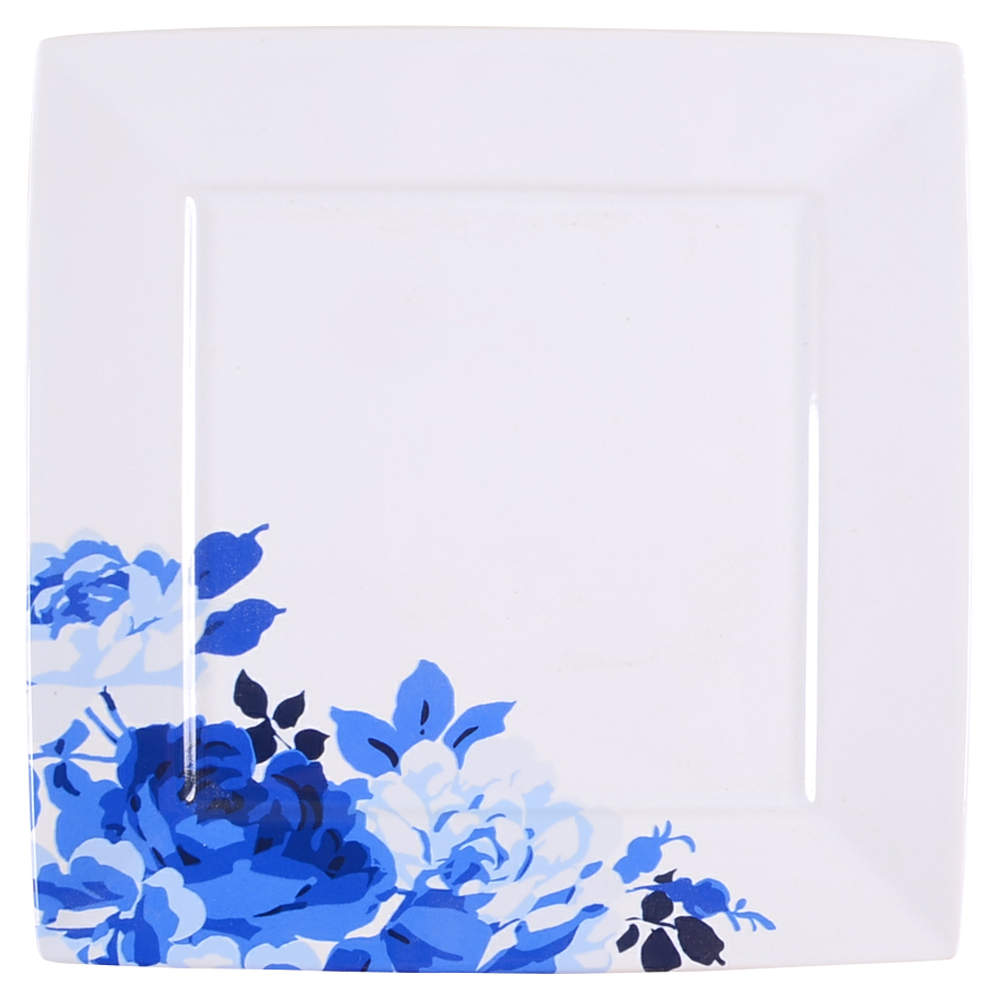 Indigo Rose Square Dinner Plate by 222 Fifth (PTS)-1