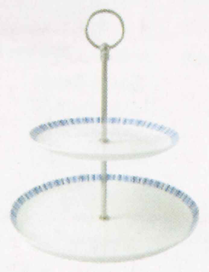 Marine 2 Tiered Serving Tray (Dinner & Salad Plate) by John  Aynsley & Sons-1