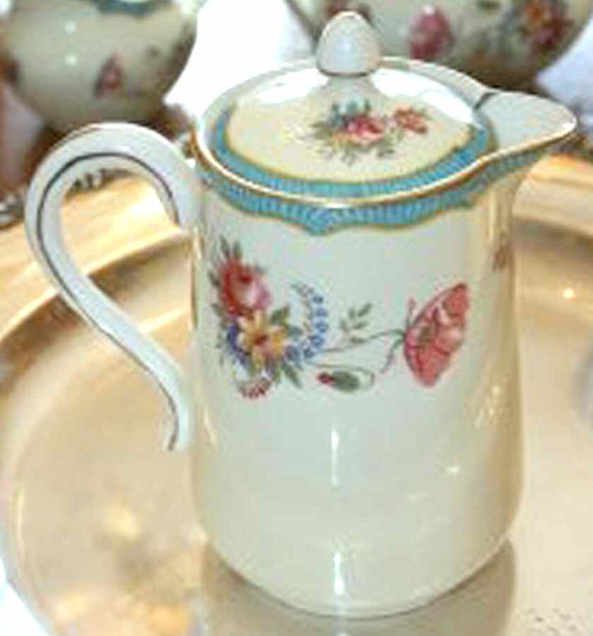 B3562 Blue Coffee Pot & Lid by John  Aynsley & Sons-1