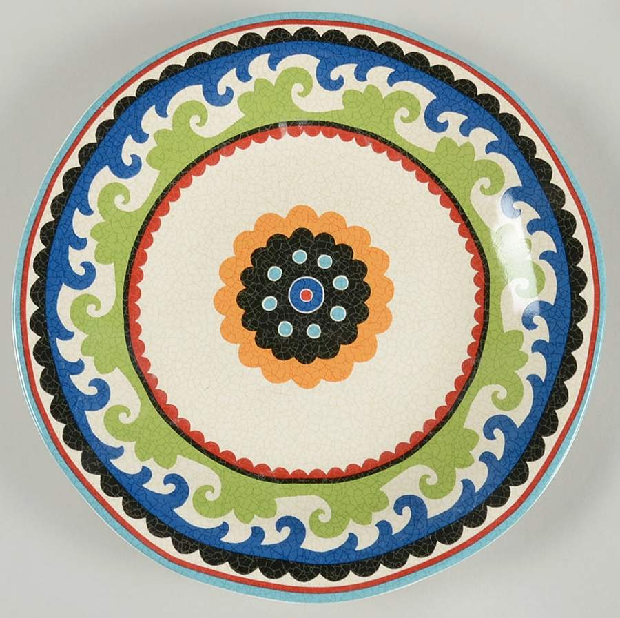 Happy Suzani Dinner Plate by 222 Fifth (PTS)-1