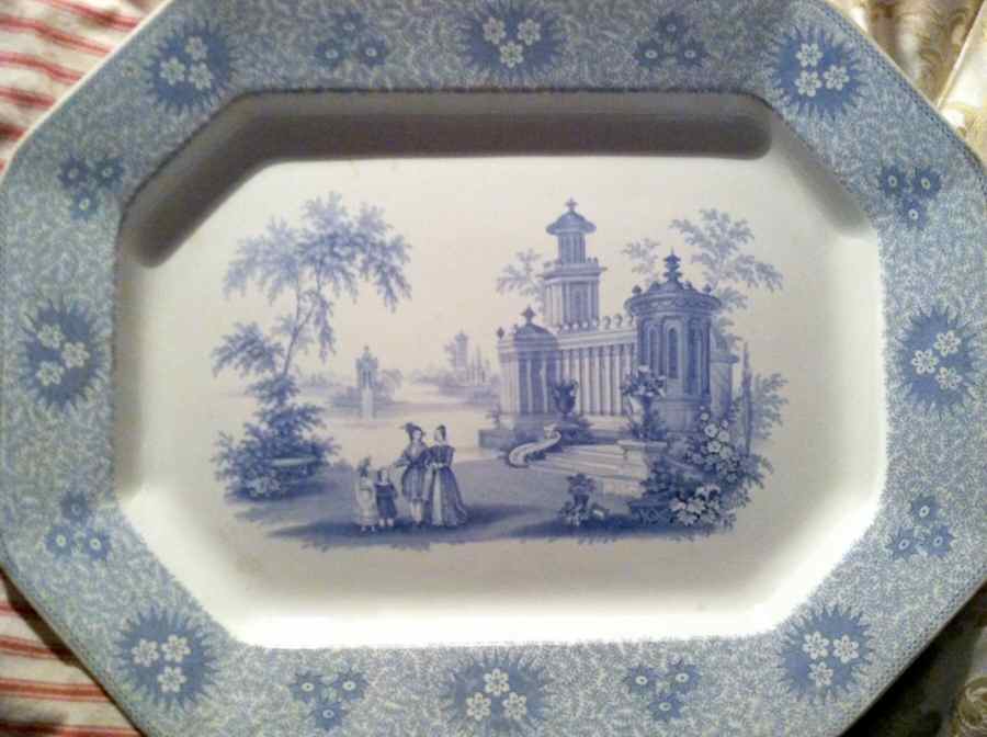 Isola Bella Blue (Multisided) 12" Oval Serving Platter by Adams China-1