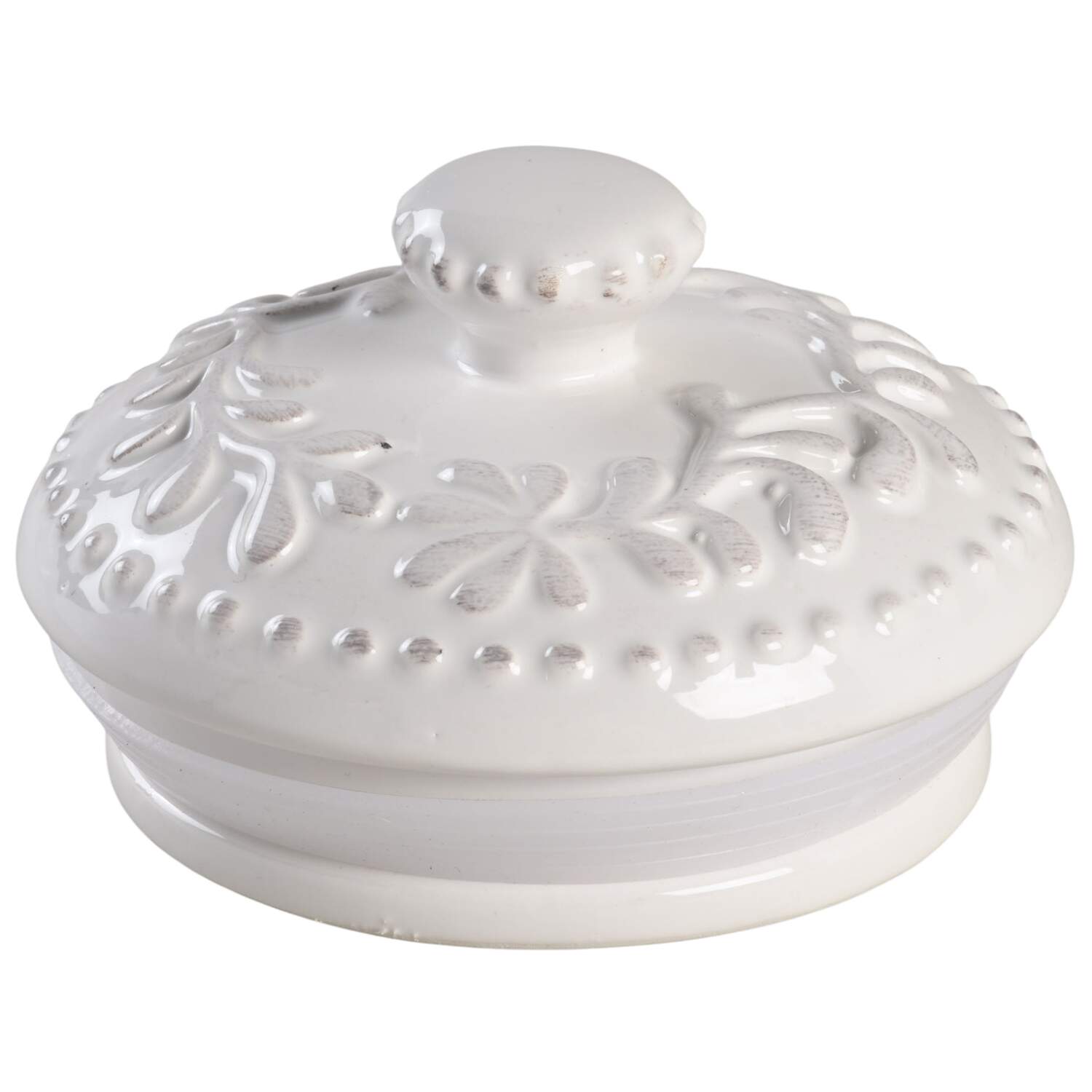 Bianca Leaf Lid for Small Canister by American Atelier-1