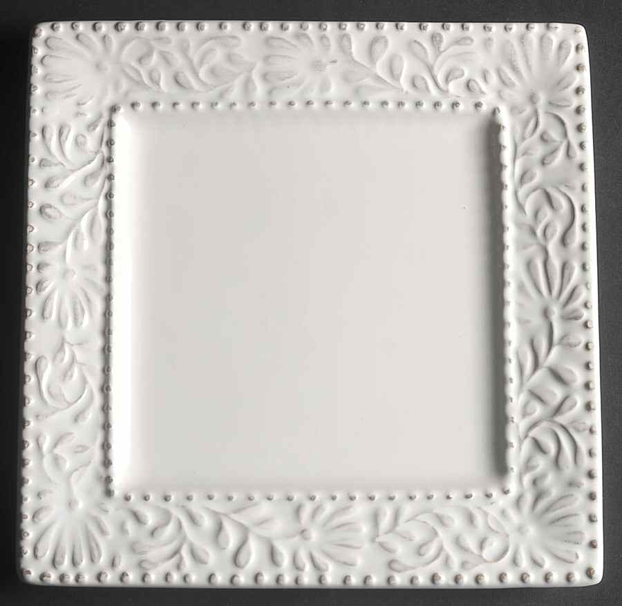 Bianca Leaf Square Salad Plate by American Atelier-1