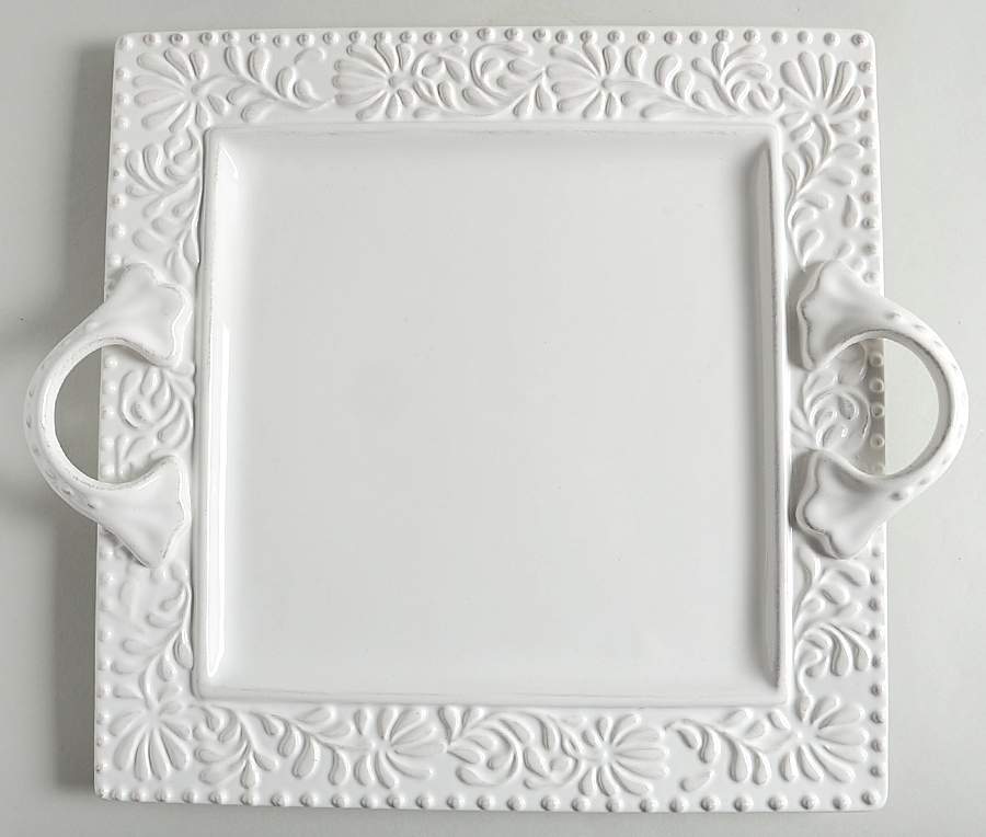 Bianca Leaf 15" Square Serving Platter by American Atelier-1