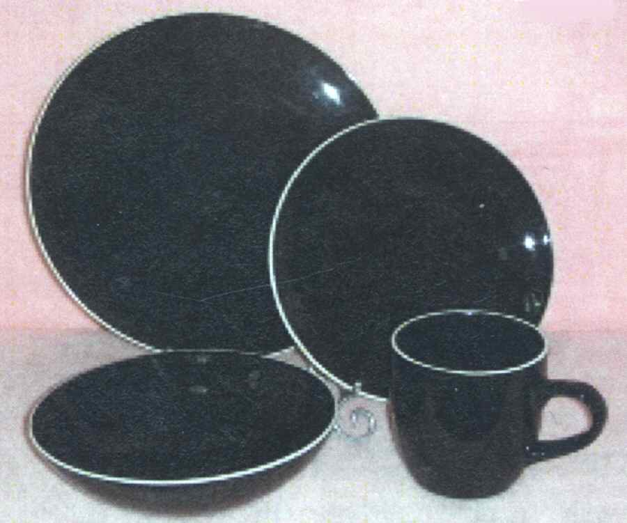 Classic Piping Black Dinner Plate by American Atelier-1