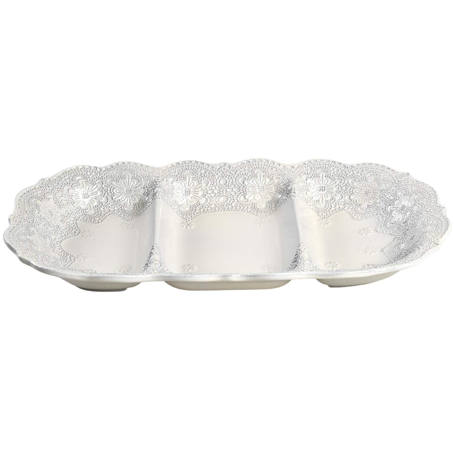 Merletto Antique Lace 3 Section Antipasti Server by Arte Italica-1