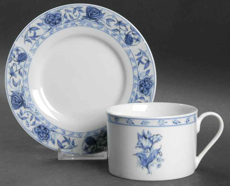 French Floral (5228-20) Flat Cup & Saucer Set by American Atelier-1