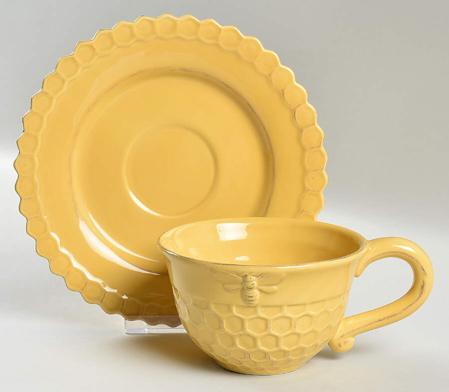 Bumble Bee Flat Cup & Saucer Set by ARTEflorum-1