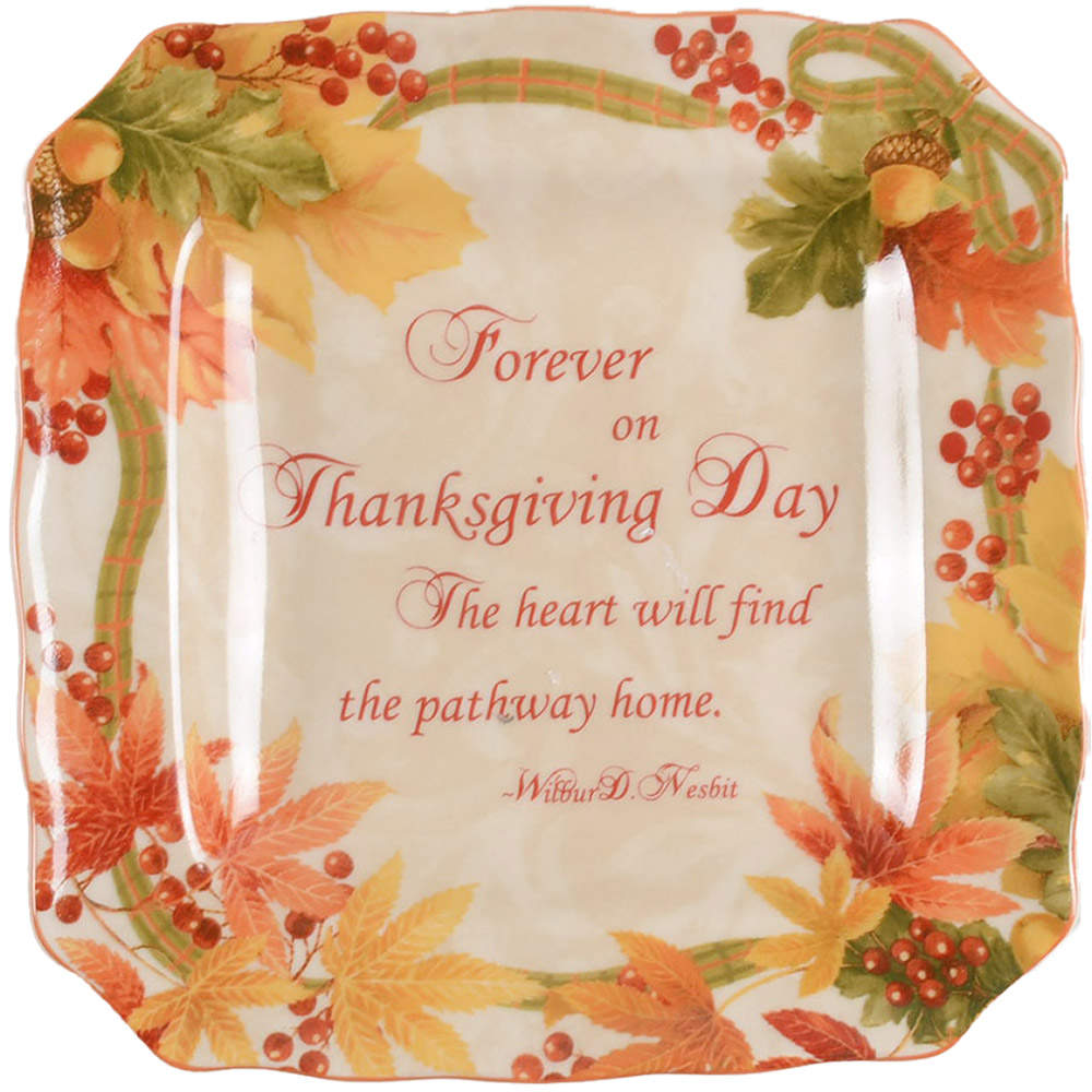 Autumn Celebration Square Salad Plate by 222 Fifth (PTS)-1