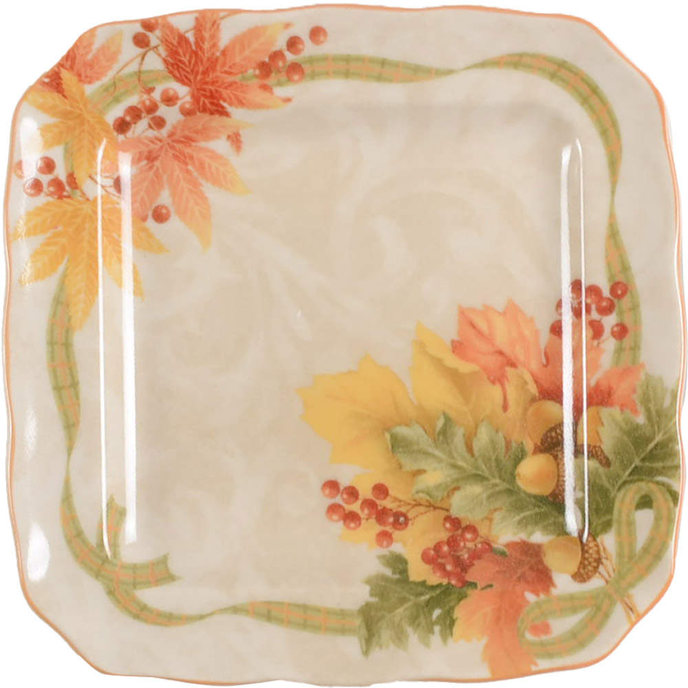 Autumn Celebration Square Appetizer Plate by 222 Fifth (PTS)-1