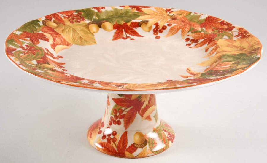 Autumn Celebration 11" Diameter Pedestal Cake Stand by 222 Fifth (PTS)-1
