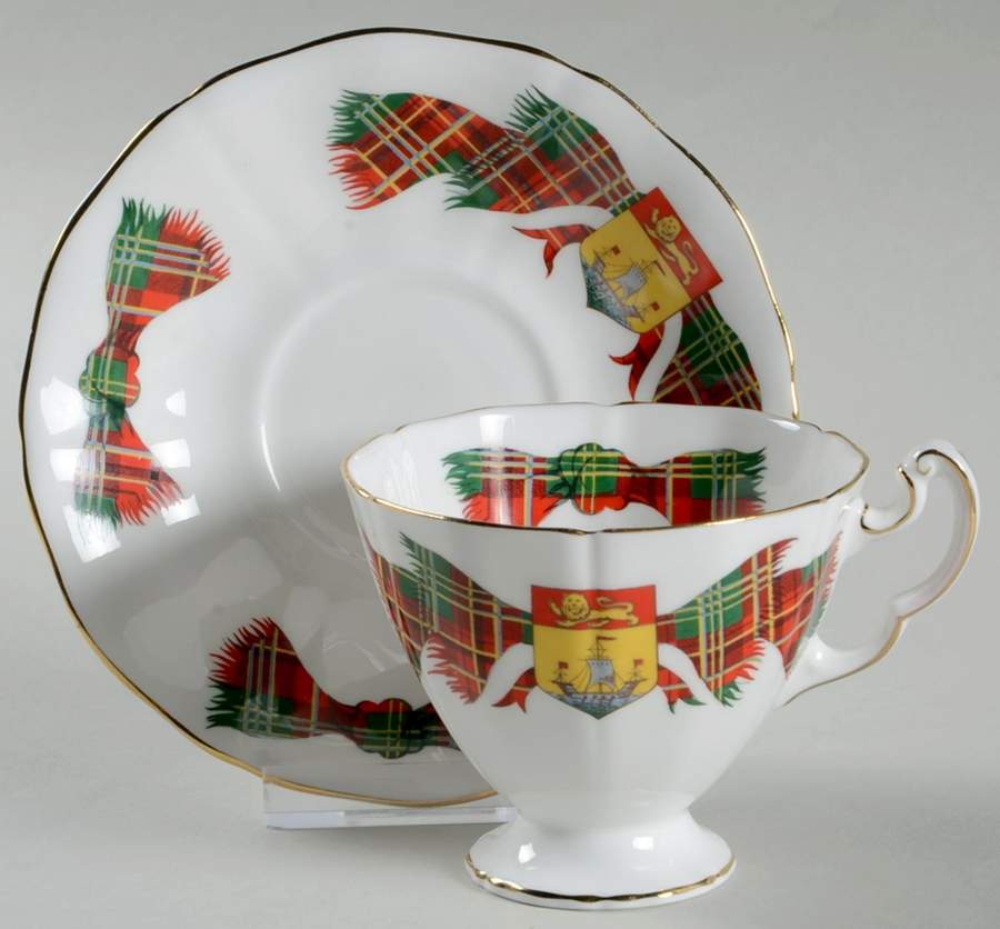New Brunswick Tartan Footed Cup & Saucer Set by Adderley-1