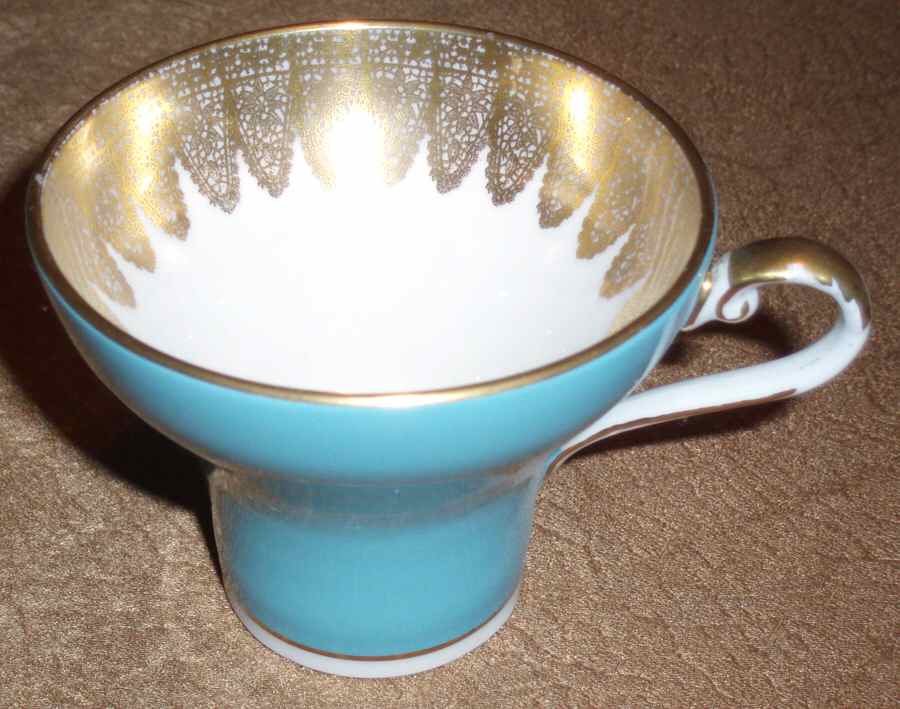 1713 Turquoise Flat Cup by John  Aynsley & Sons-1