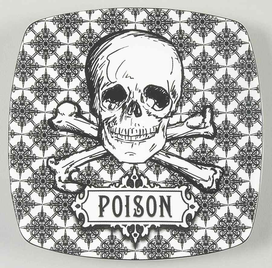 Halloween Skulls Square Appetizer Plate by 222 Fifth (PTS)-1