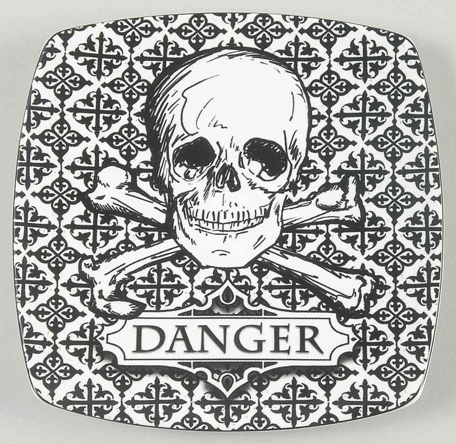Halloween Skulls Square Appetizer Plate by 222 Fifth (PTS)-1
