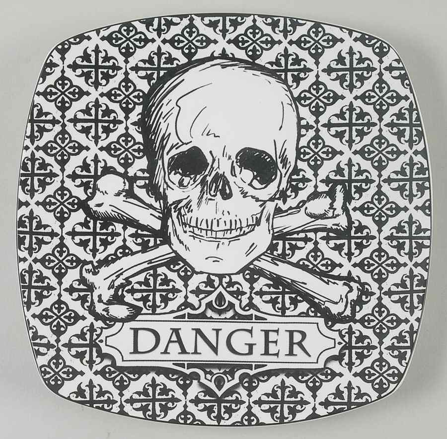 Halloween Skulls Square Salad Plate by 222 Fifth (PTS)-1
