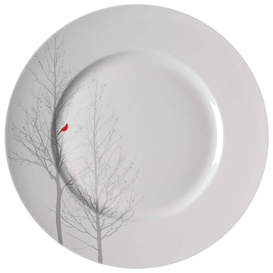 Winter Cardinal Dinner Plate by 222 Fifth (PTS)-1