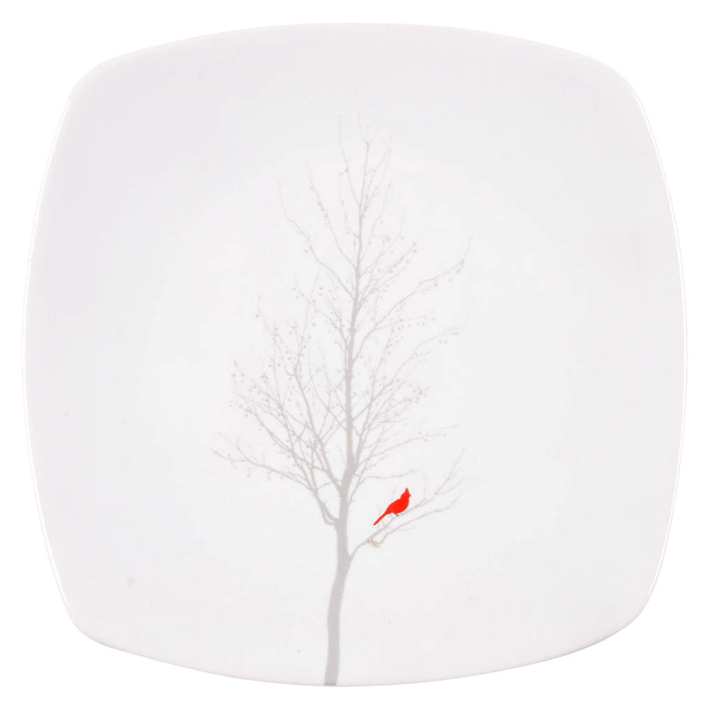 Winter Cardinal Square Salad Plate by 222 Fifth (PTS)-1