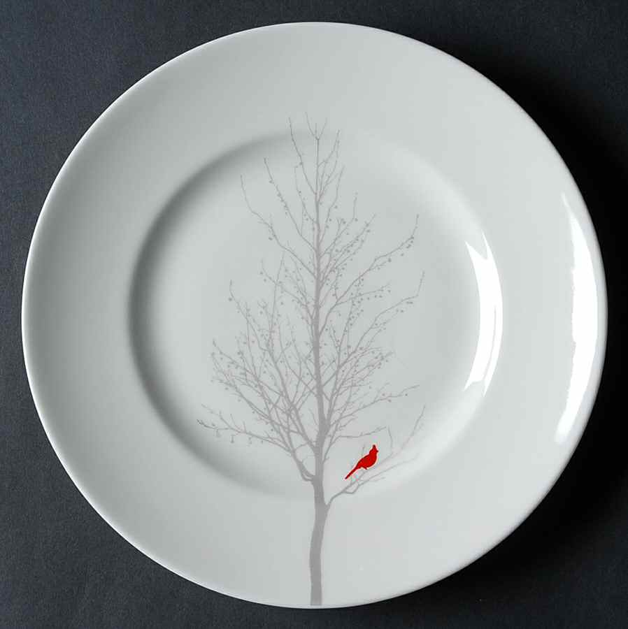 Winter Cardinal Salad Plate by 222 Fifth (PTS)-1