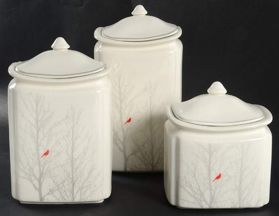 Winter Cardinal (3 Piece) Canister Set (Box Set) by 222 Fifth (PTS)-1
