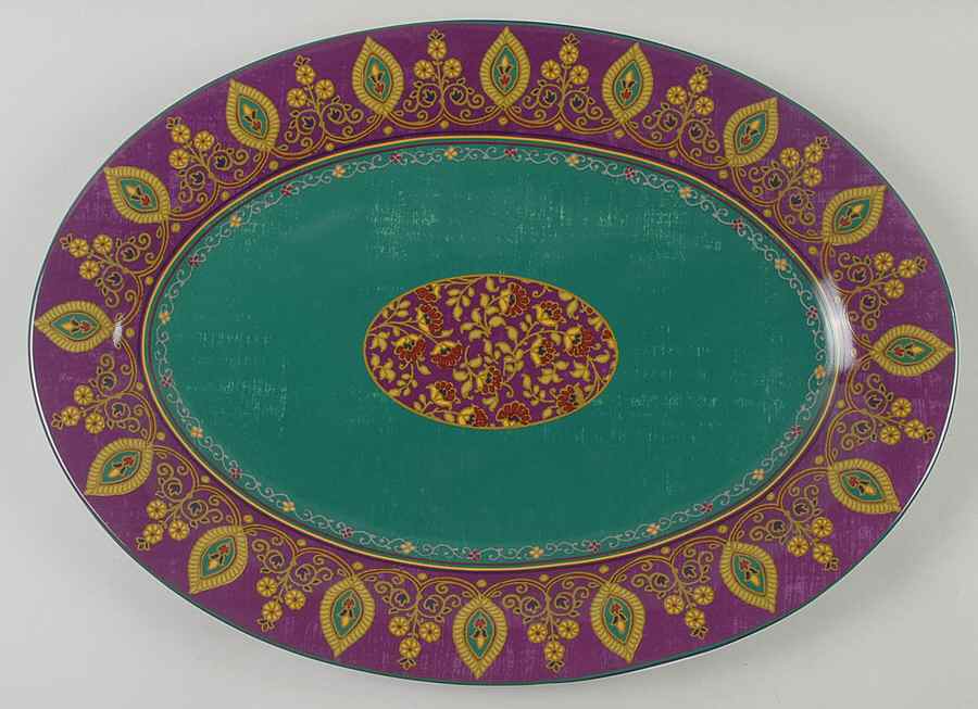 Kashmir Purple 16" Oval Serving Platter by 222 Fifth (PTS)-1