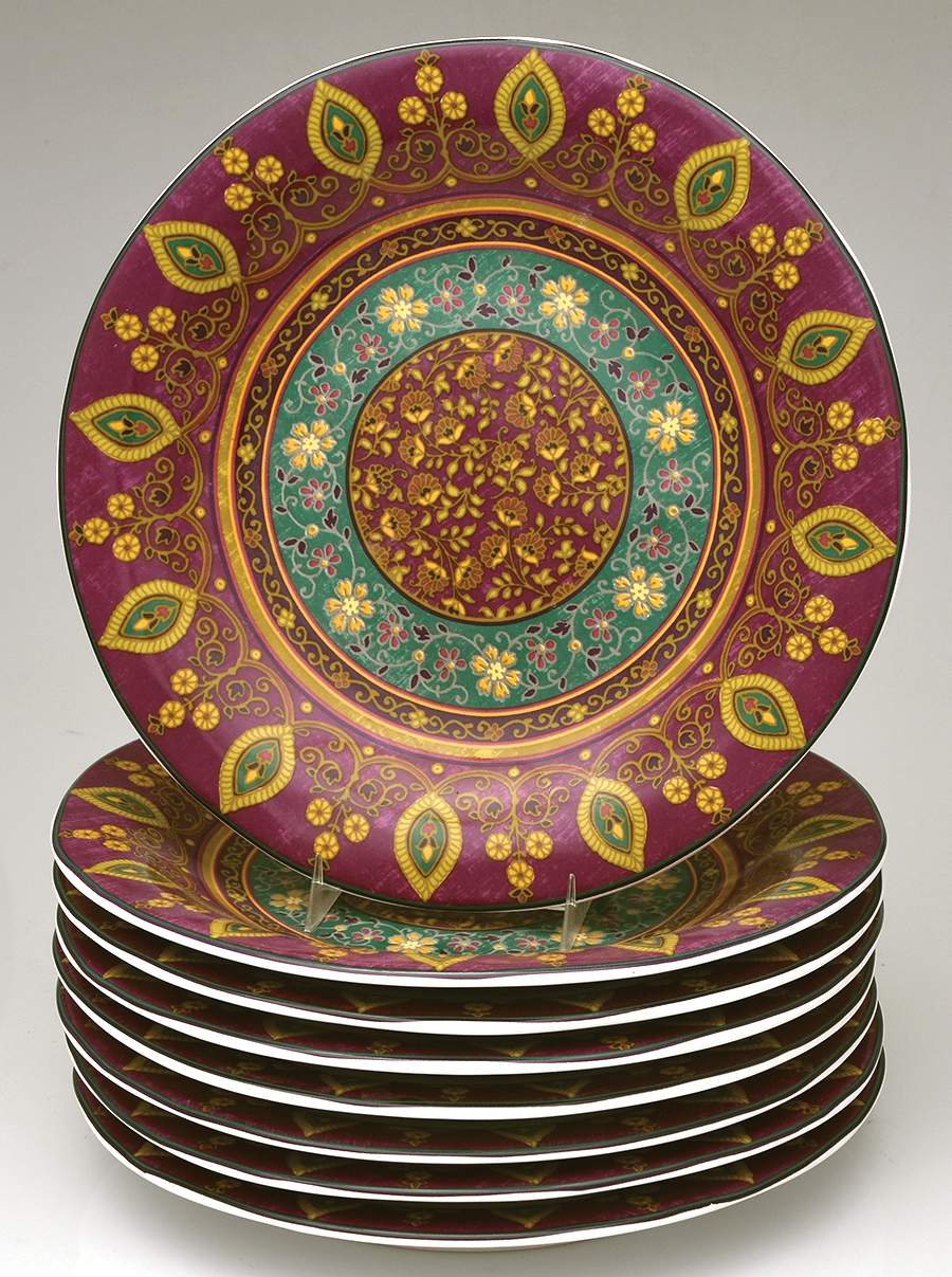Kashmir Purple Dinner Plate - Set of 8 by 222 Fifth (PTS)-1