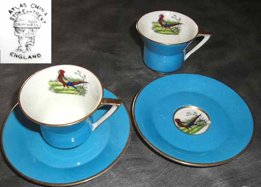 ATZ9 Flat Cup & Saucer Set by Atlas (England)-1