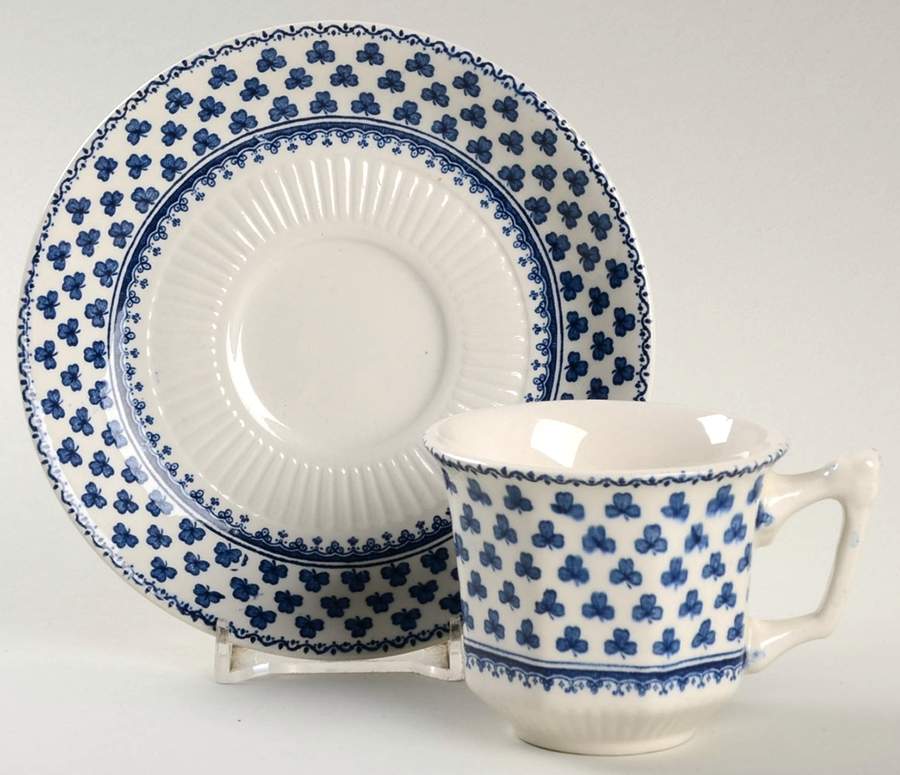 Brentwood (William Adams Back Stamp) Flat Demitasse Cup & Saucer Set by Adams China-1