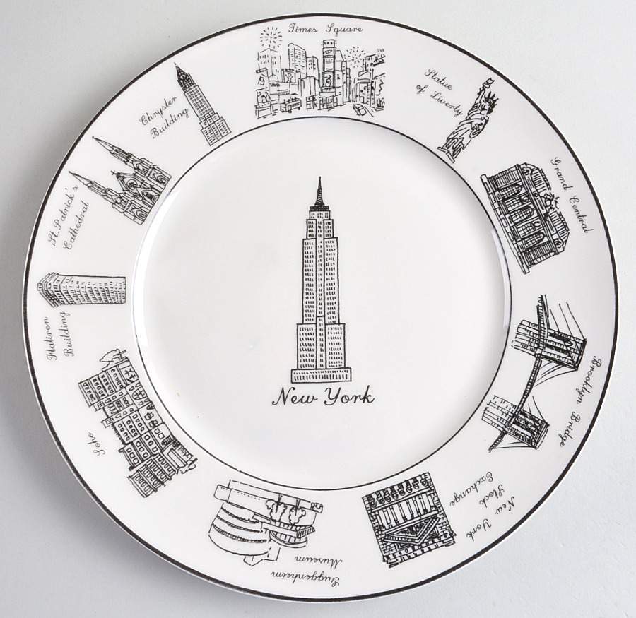 Around the City Dinner Plate by 222 Fifth (PTS)-1