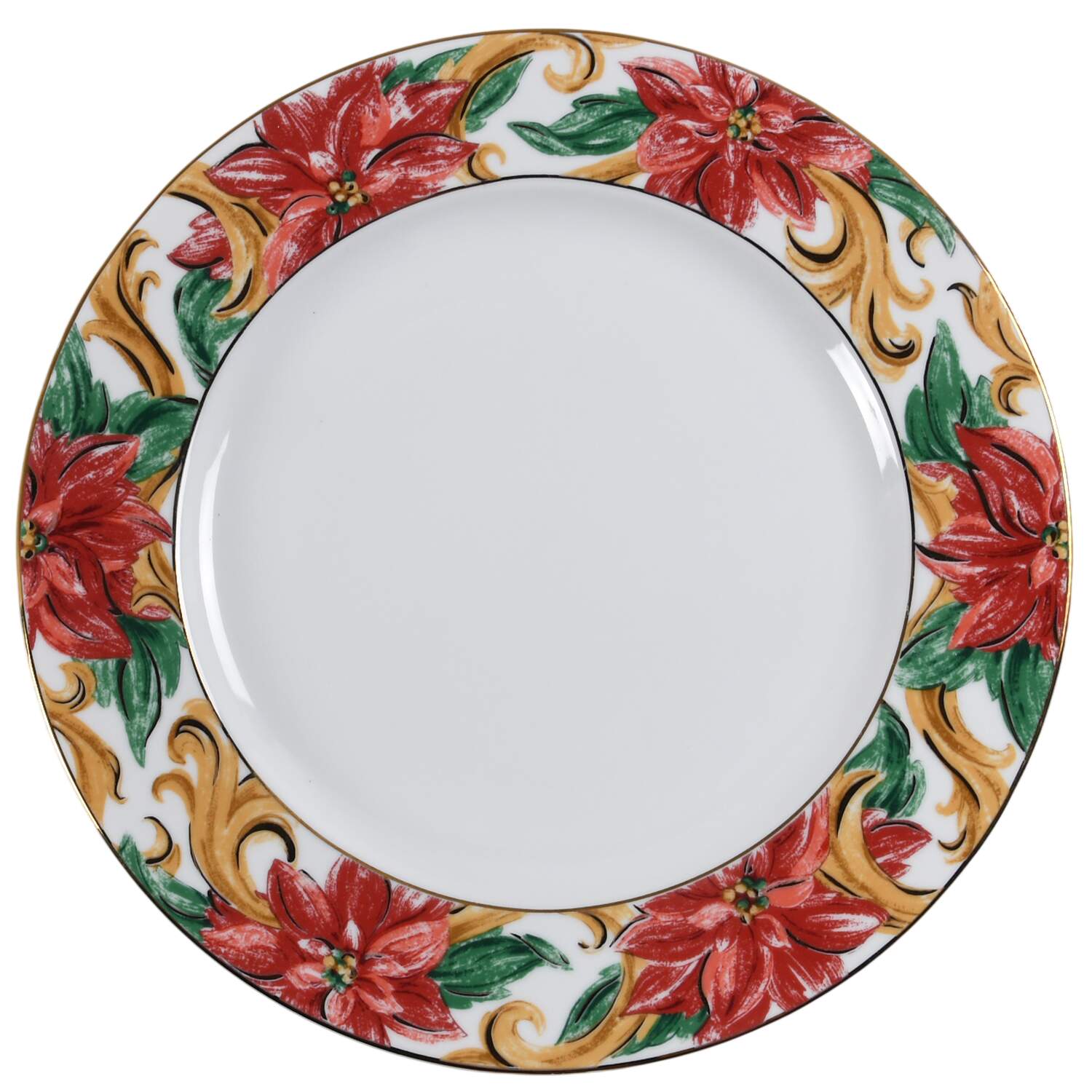 Poinsettia Splendor 12" Chop Plate (Round Platter) by American Atelier-1