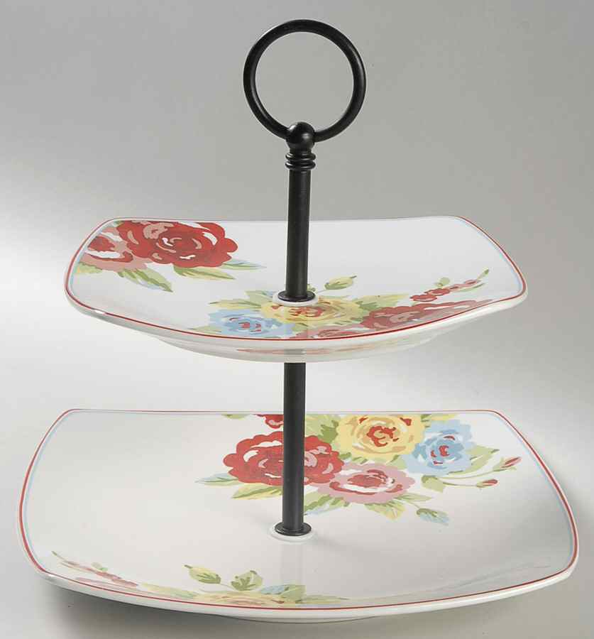 New Country 2 Tiered Serving Tray (DPSM1,SPSM1) by 222 Fifth (PTS)-1
