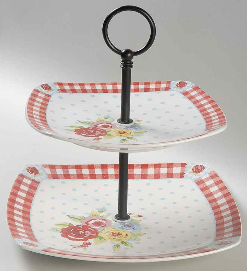 New Country 2 Tiered Serving Tray (DPSM4,SPSM4) by 222 Fifth (PTS)-1