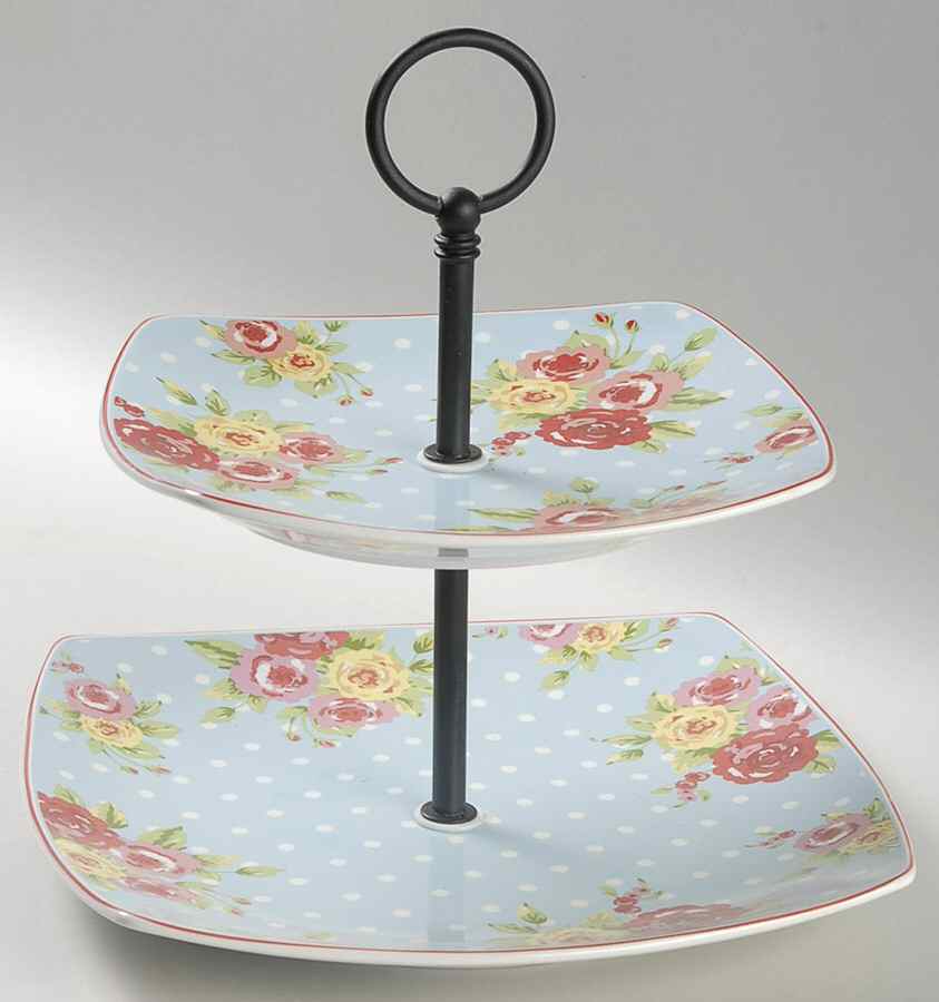 New Country 2 Tiered Serving Tray (DPSM2,SPSM2) by 222 Fifth (PTS)-1