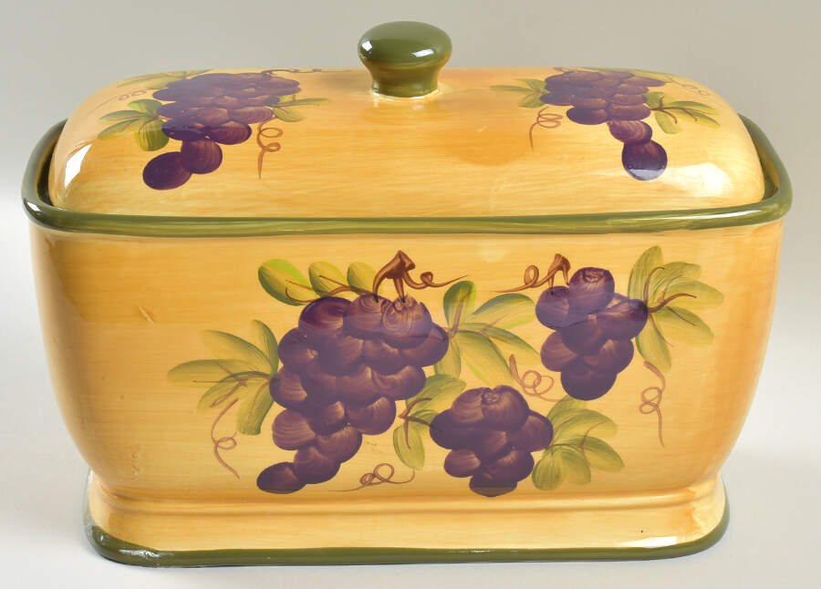 Grape Pattern Bread Box & Lid by Casa Vero-1