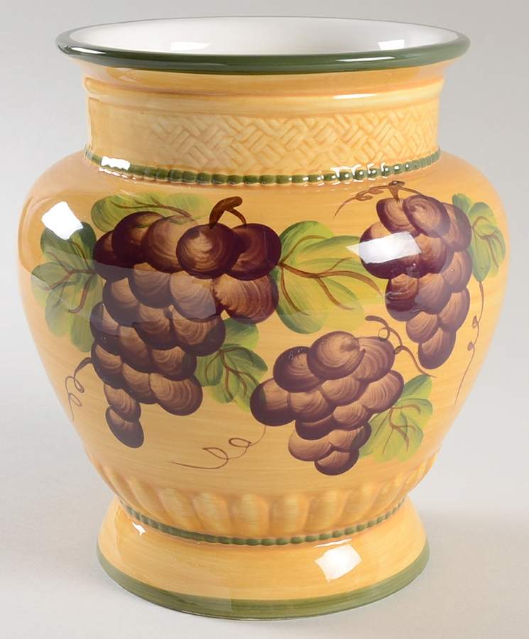 Grape Pattern Large Canister No Lid by Casa Vero-1