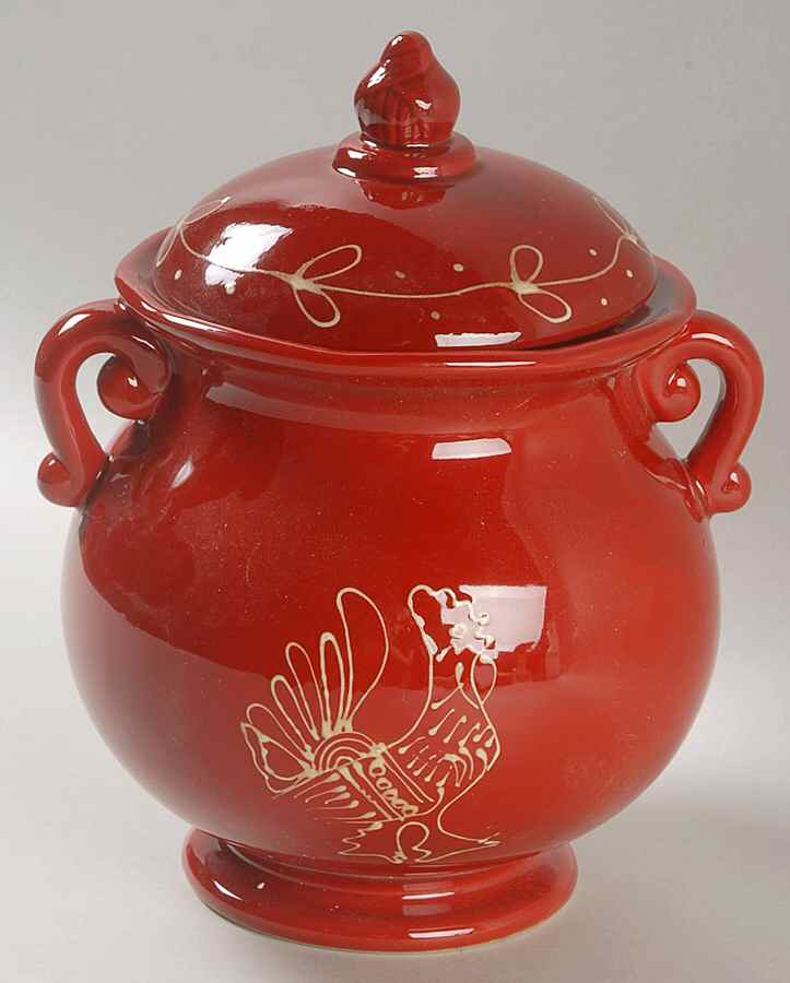Red Rooster Medium Canister & Lid by American Atelier-1