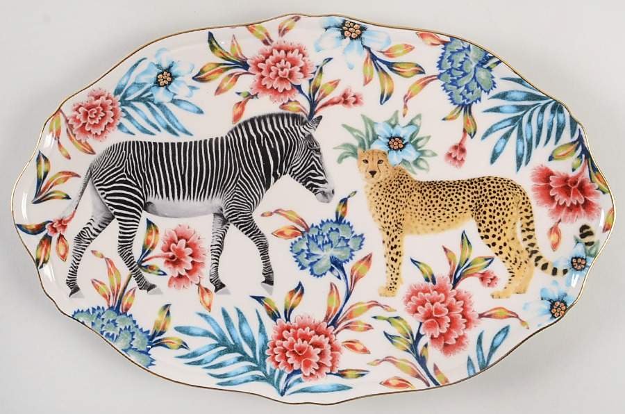 Nature Table 15" Oval Serving Platter by Anthropologie-1